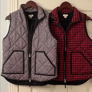 J. Crew Black and Red Vests